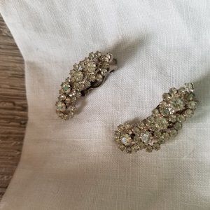 Vintage Clip On Rhinestone Earring